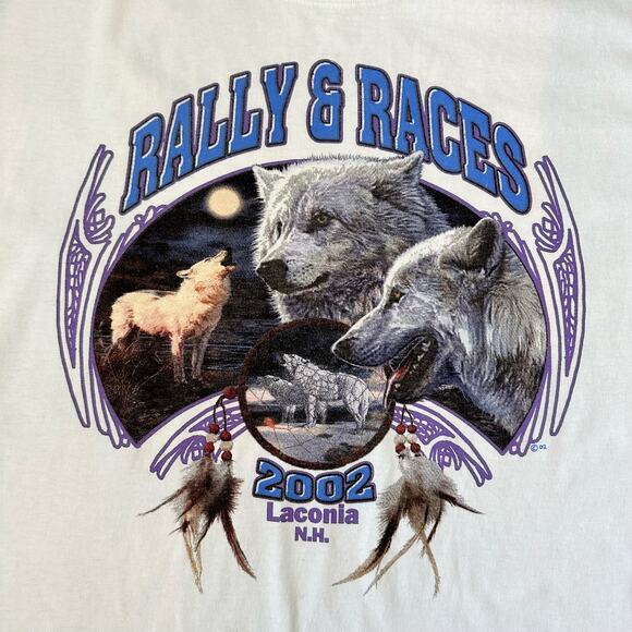 Vintage 2002 Laconia Rally & Races Wolves T-shirt - Picture 2 of 8
